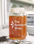 The Kombucha Shop Kombucha Brewing Kit with 1 Gallon Glass Brew Jar, Kombucha SCOBY and Starter Pouch, Temperature Gauge, pH Strips, Loose Leaf Tea and More