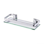 KES Aluminum Bathroom Glass Shelf Tempered Glass Rectangular 1 Tier Extra Thick Silver Sand Sprayed Wall Mounted, A4126A