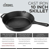 Pre-Seasoned Cast Iron Skillet (12-Inch) W/ Glass Lid and Handle Cover Oven Safe Cookware | Heat-Resistant Holder | Indoor and Outdoor Use | Grill, Stovetop, Induction Safe