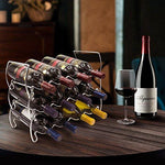 Sorbus 3-Tier Stackable Wine Rack - Classic Style Wine Racks for Bottles - Perfect for Bar, Wine Cellar, Basement, Cabinet, Pantry, etc - Hold 12 Bottles, Metal (Silver)