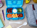 Bizz Bento Lunchbox & Bag Set with Utensils, Removable Microwaveable Dishwasher Safe Tray, Kids Adults, Leakproof 5-Compartment Food Storage Container, Felt Insulated Tote Lunch Bag Great for Travel