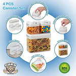 5 pc. Set Clear Food Containers w Airtight Lids Canisters for Kitchen & Pantry Storages - Storage for Cereal, Flour, Cooking