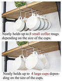 bafvt Coffee Mug Holder - 304 Stainless Steel Cup Rack Under Cabinet, 10Hooks, Fit for The Cabinet 0.8" or Less