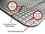 Ultra Cuisine 100% Stainless Steel Wire Cooling Rack for Baking fits Half Sheet Pans Cool Cookies, Cakes, Breads - Oven Safe for Cooking, Roasting, Grilling - Heavy Duty Commercial Quality
