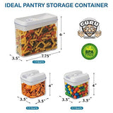 5 pc. Set Clear Food Containers w Airtight Lids Canisters for Kitchen & Pantry Storages - Storage for Cereal, Flour, Cooking