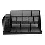 Mind Reader 14 Compartment 3 Tier Large Breakroom Coffee Condiment Organizer, Black