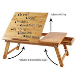 Laptop Desk Nnewvante Table Adjustable 100% Bamboo Foldable Breakfast Serving Bed Tray FBA_BWZ-ZS1