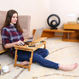 Laptop Desk Nnewvante Table Adjustable 100% Bamboo Foldable Breakfast Serving Bed Tray FBA_BWZ-ZS1