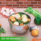 The Original Sturdy Steamer Basket for 6 or 8 Quart Instant Pot Pressure Cooker, 304 Stainless Steel Steamer Insert with Silicone Covered Handle