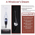 Vintorio Wine Aerator Pourer - Premium Aerating Pourer and Decanter Spout (Black)