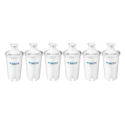 Brita Standard Water Filter, Standard Replacement Filters for Pitchers and Dispensers, BPA Free - 6 Count