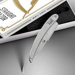 Straight Razor | 100 Single Edge Lord Platinum Saloon Blades | 100% Stainless Steel | Professional Shavette for Close Shaving | Exquisite Design for Classy Gentlemen | Straight Razor Set - BRV MEN