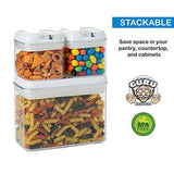 5 pc. Set Clear Food Containers w Airtight Lids Canisters for Kitchen & Pantry Storages - Storage for Cereal, Flour, Cooking