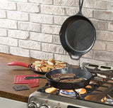 Lodge 10.5 Inch Cast Iron Griddle. Pre-seasoned Round Cast Iron Pan Perfect for Pancakes, Pizzas, and Quesadillas.