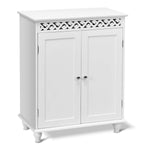 Tangkula Floor Cabinet, Bathroom Storage Cabinet, Wooden Modern Home Living Room Side Organizer, Free Standing Storage Cabinet Furniture (White)