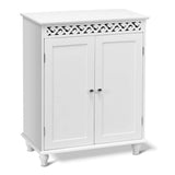 Tangkula Floor Cabinet, Bathroom Storage Cabinet, Wooden Modern Home Living Room Side Organizer, Free Standing Storage Cabinet Furniture (White)