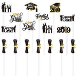 Amosfun 72PCS Graduation Cupcake Toppers 2019 Graduation Party Decorations Cake Topper Picks Toothpick Toppers Class of 2019 Graduation Party Supplies