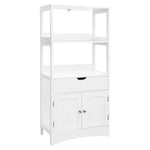 VASAGLE Bathroom Storage Cabinet with Drawer, 2 Open Shelves and Door Cupboard, Large Floor Cabinet in The Entryway Kitchen, White UBBC64WT