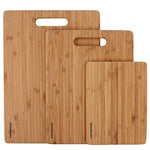 Freshware Bamboo Cutting Board - Wood Chopping Boards for Food Prep, Meat, Vegetables, Fruits, Crackers & Cheese, Set of 3