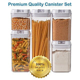 5 pc. Set Clear Food Containers w Airtight Lids Canisters for Kitchen & Pantry Storages - Storage for Cereal, Flour, Cooking