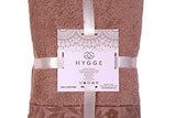 HYGGE Premium Turkish Cotton Towel Set with Floral Jacquard; 1 Bath Towel (27" x 56"); 1 Hand Towel (19" x 32"); 2 Washcloths (12" x 12")