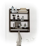 UTEX 3 Tier Bathroom Shelf Wall Mounted with Towel Hooks, Bathroom Organizer Shelf Over The Toilet (White)