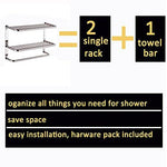 LUANT 24 Inch Bathroom Shelf 3-Tier Wall Mounting Rack with Towel Bars