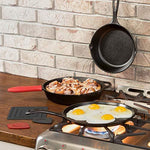 Lodge 10.5 Inch Cast Iron Griddle. Pre-seasoned Round Cast Iron Pan Perfect for Pancakes, Pizzas, and Quesadillas.