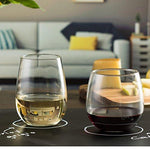 ELOHAS Stemless 12-Piece Wine Glass Party Set for Red and White Wines