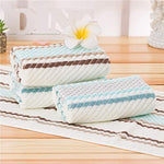 Pidada Hand Towels Set of 2 Striped Pattern 100% Cotton Super Soft Highly Absorbent Hand Towel for Bathroom 13 x 28 Inch (Green)