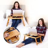 Laptop Desk Nnewvante Table Adjustable 100% Bamboo Foldable Breakfast Serving Bed Tray FBA_BWZ-ZS1