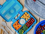 Bizz Bento Lunchbox & Bag Set with Utensils, Removable Microwaveable Dishwasher Safe Tray, Kids Adults, Leakproof 5-Compartment Food Storage Container, Felt Insulated Tote Lunch Bag Great for Travel