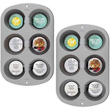 Wilton Recipe Right Non-Stick 6 Cup Jumbo Muffin Pan, Multipack of 2