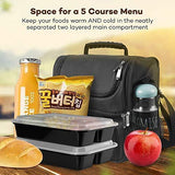 Large Lunch Box for Men, Insulated Adult Lunch Bag, Sable Reusable Waterproof Cooler Tote Bag for Meal Prep with 2 Main Spacious Compartments by Sable