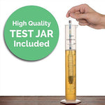 Brewer's Elite Hydrometer & Test Jar Combo, Hardcase, Cloth - Triple Scale Specific Gravity ABV Tester- for Wine, Beer, Mead and Kombucha