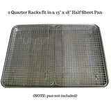 Ultra Cuisine 100% Stainless Steel Wire Cooling Rack for Baking fits Half Sheet Pans Cool Cookies, Cakes, Breads - Oven Safe for Cooking, Roasting, Grilling - Heavy Duty Commercial Quality