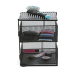 Mind Reader 2 Tier Metal Mesh Storage Baskets Organizer, Home, Office, Kitchen, Bathroom, Silver