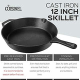 Pre-Seasoned Cast Iron Skillet (12-Inch) W/ Glass Lid and Handle Cover Oven Safe Cookware | Heat-Resistant Holder | Indoor and Outdoor Use | Grill, Stovetop, Induction Safe