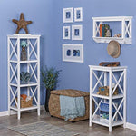 RiverRidge X- Frame Collection 4-Shelf Storage Tower, White