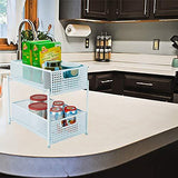 Mind Reader 2 Tier Metal Mesh Storage Baskets Organizer, Home, Office, Kitchen, Bathroom, Silver