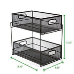 Mind Reader 2 Tier Metal Mesh Storage Baskets Organizer, Home, Office, Kitchen, Bathroom, Silver