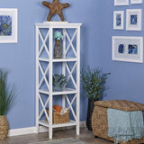 RiverRidge X- Frame Collection 4-Shelf Storage Tower, White