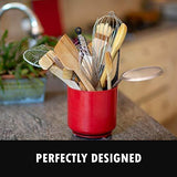 Extra Large and Sturdy Rotating Utensil Holder Caddy with No-Tip Weighted Base, Removable Divider, And Gripped Insert | Rust Proof and Dishwasher Safe by Cooler Kitchen