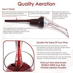 Vintorio Wine Aerator Pourer - Premium Aerating Pourer and Decanter Spout (Black)