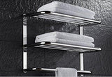 LUANT 24 Inch Bathroom Shelf 3-Tier Wall Mounting Rack with Towel Bars