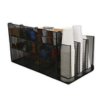 Mind Reader 14 Compartment 3 Tier Large Breakroom Coffee Condiment Organizer, Black