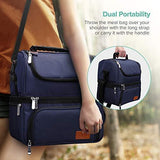 Large Lunch Box for Men, Insulated Adult Lunch Bag, Sable Reusable Waterproof Cooler Tote Bag for Meal Prep with 2 Main Spacious Compartments by Sable