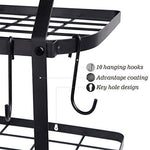 VDOMUS Shelf Pot Rack Wall Mounted Pan Hanging Racks 2 Tire (Black)