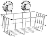 iPEGTOP Suction Cup Deep Shower Caddy Bath Organizer Basket for Large Shampoo Shower Gel Holder Kitchen Bathroom Storage - Rustproof Stainless Steel, 2 Pack