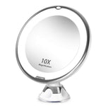 BEAUTURAL 10X Magnifying Lighted Vanity Makeup Mirror with Natural White LED, 360 Degree Swivel Rotation and Locking Suction